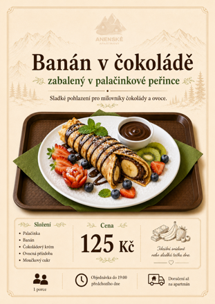 ✰ Banán v čokoládě zabalený v palačinkové peřince